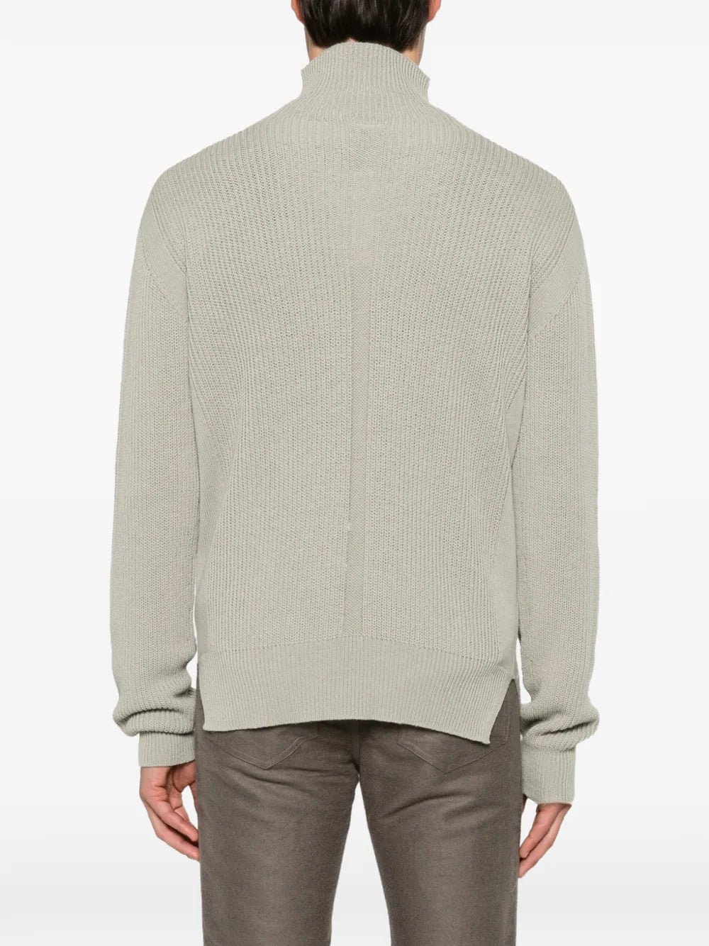ribbed high-neck sweater