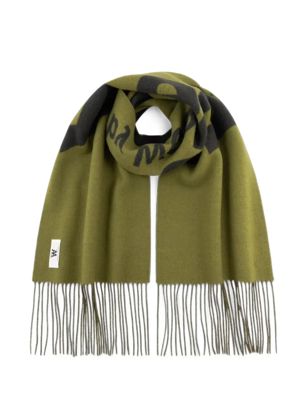 WWLeon logo-print fringed scarf