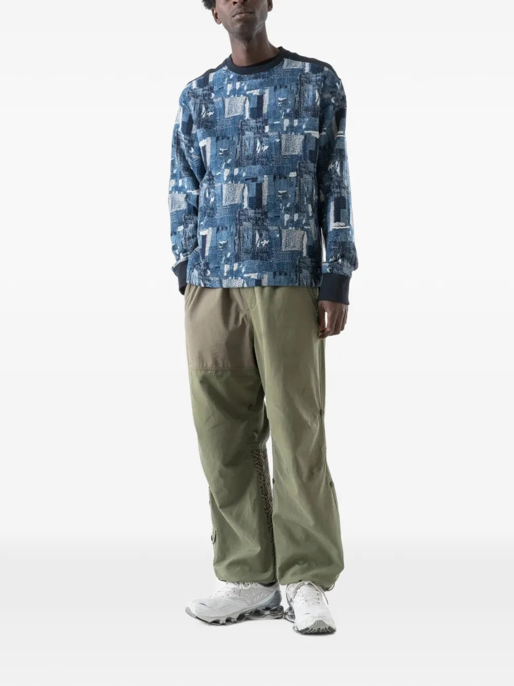 Mahaboro patchwork-effect long-sleeve sweatshirt