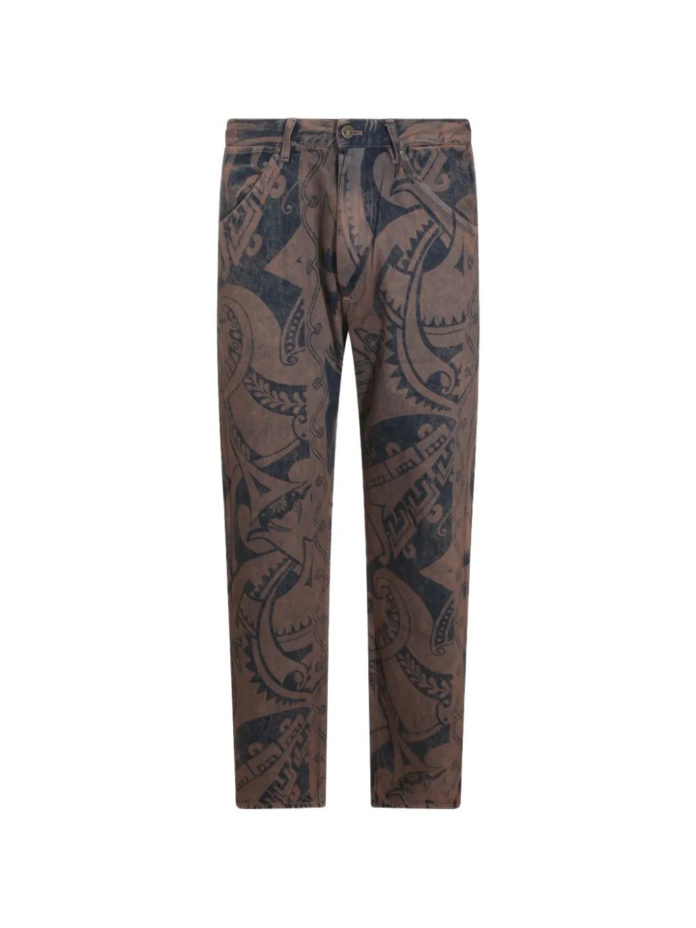 Bizarre Print Straight-Leg Jeans
