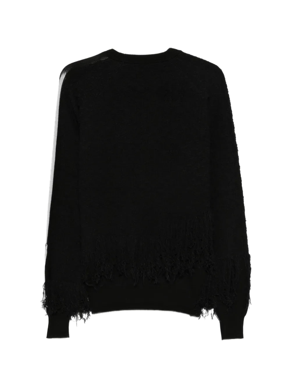 fringed-detail side-stripe sweatshirt