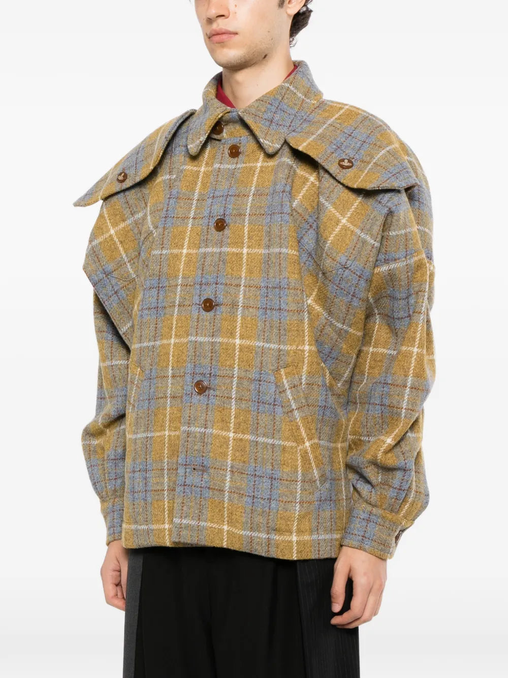 check-pattern shirt jacket 