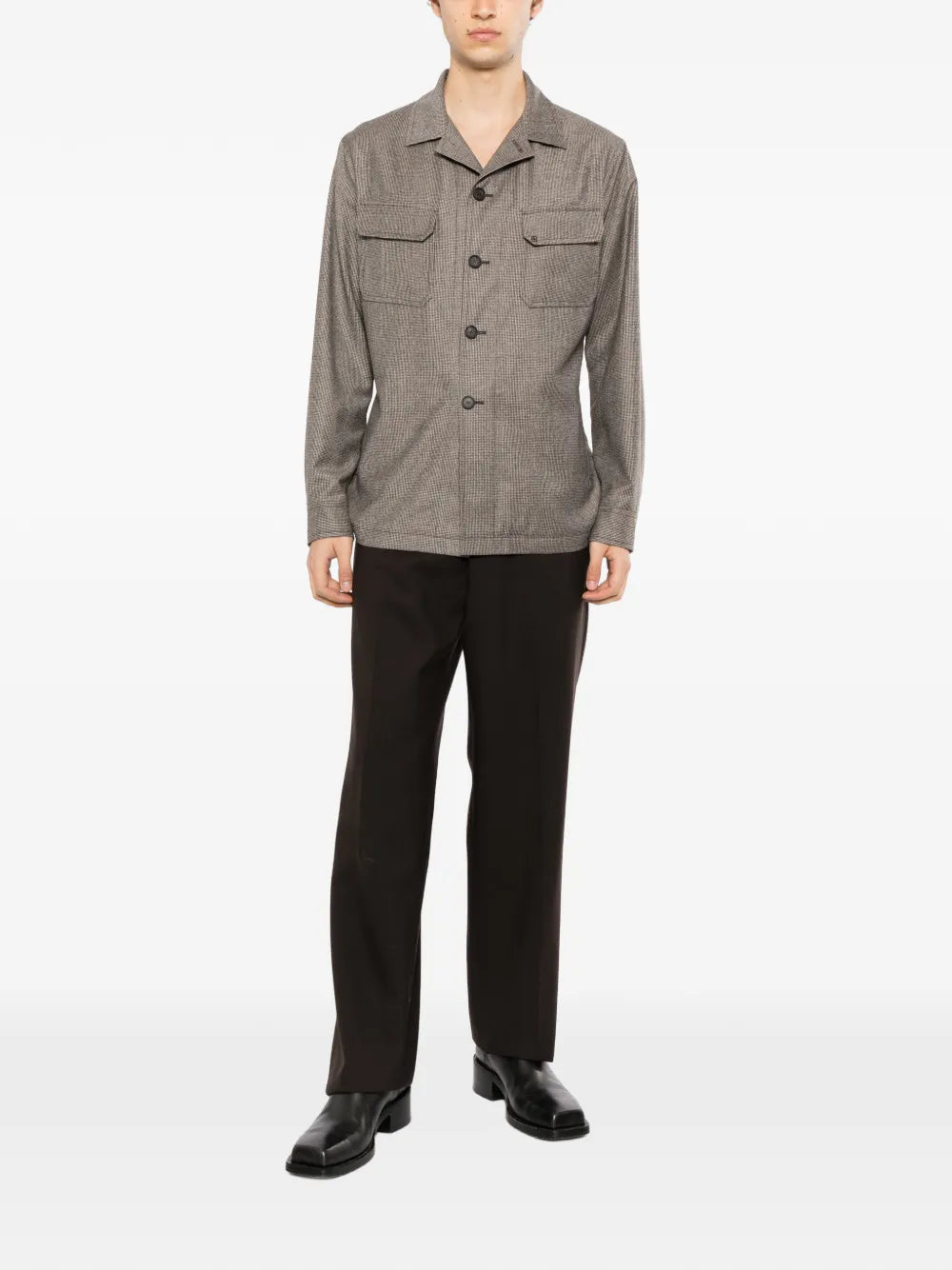 chest flap pockets shirt jacket 