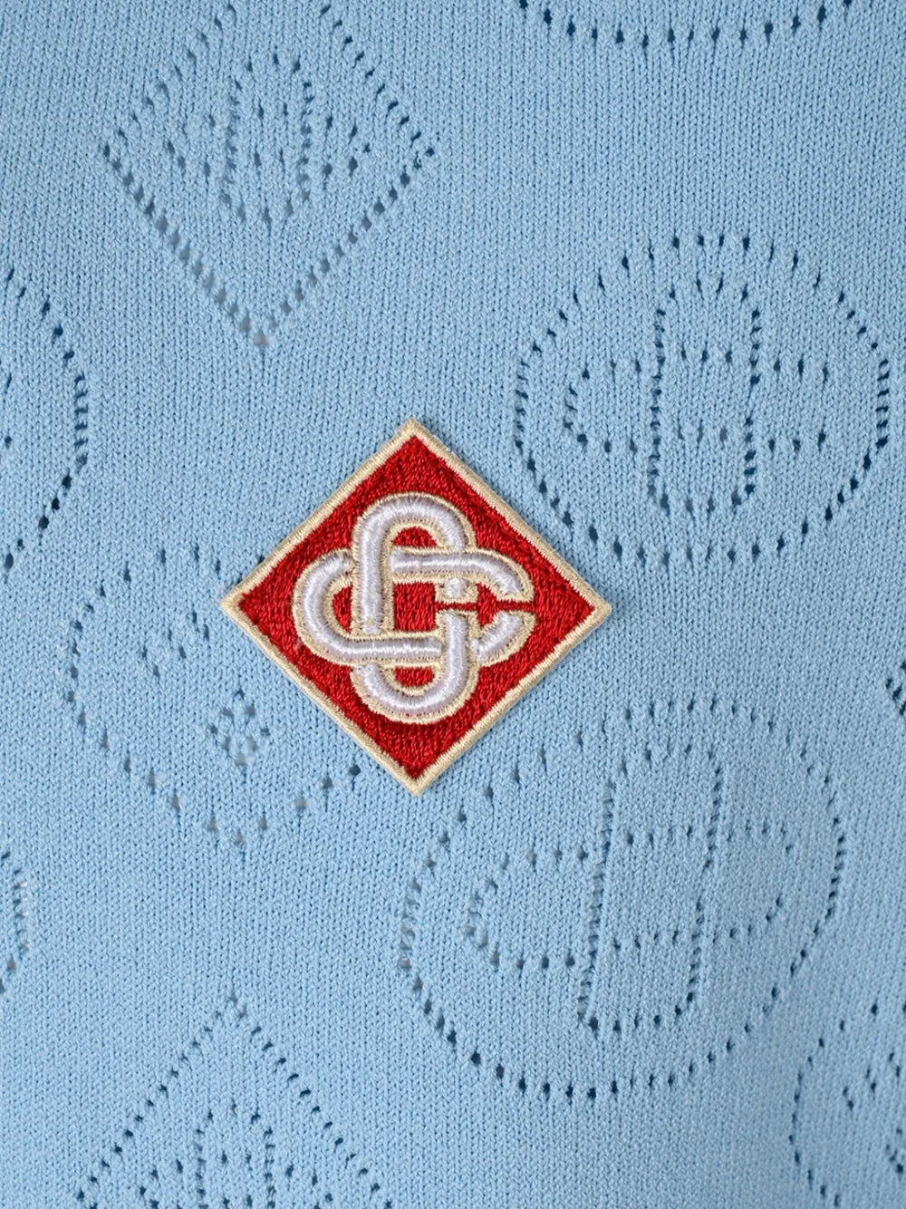 logo-patch pointelle polo shirt