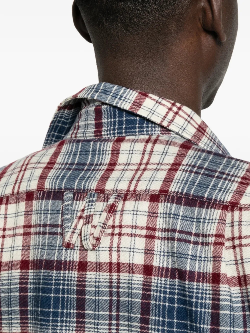 check-pattern button-down shirt
