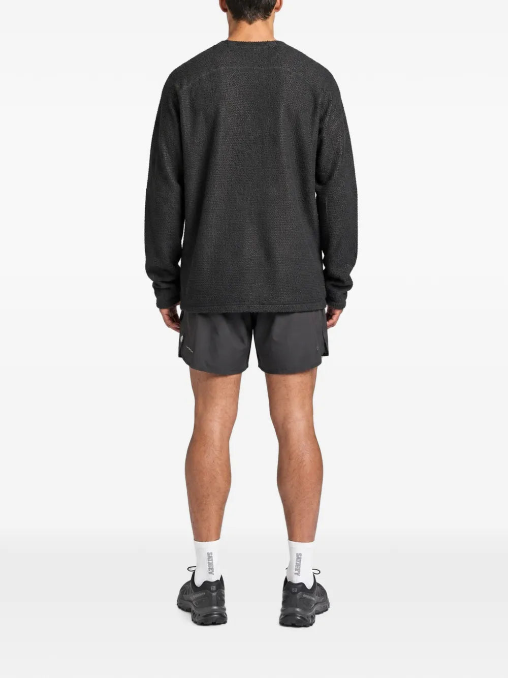 waffle-knit raglan-sleeve sweater