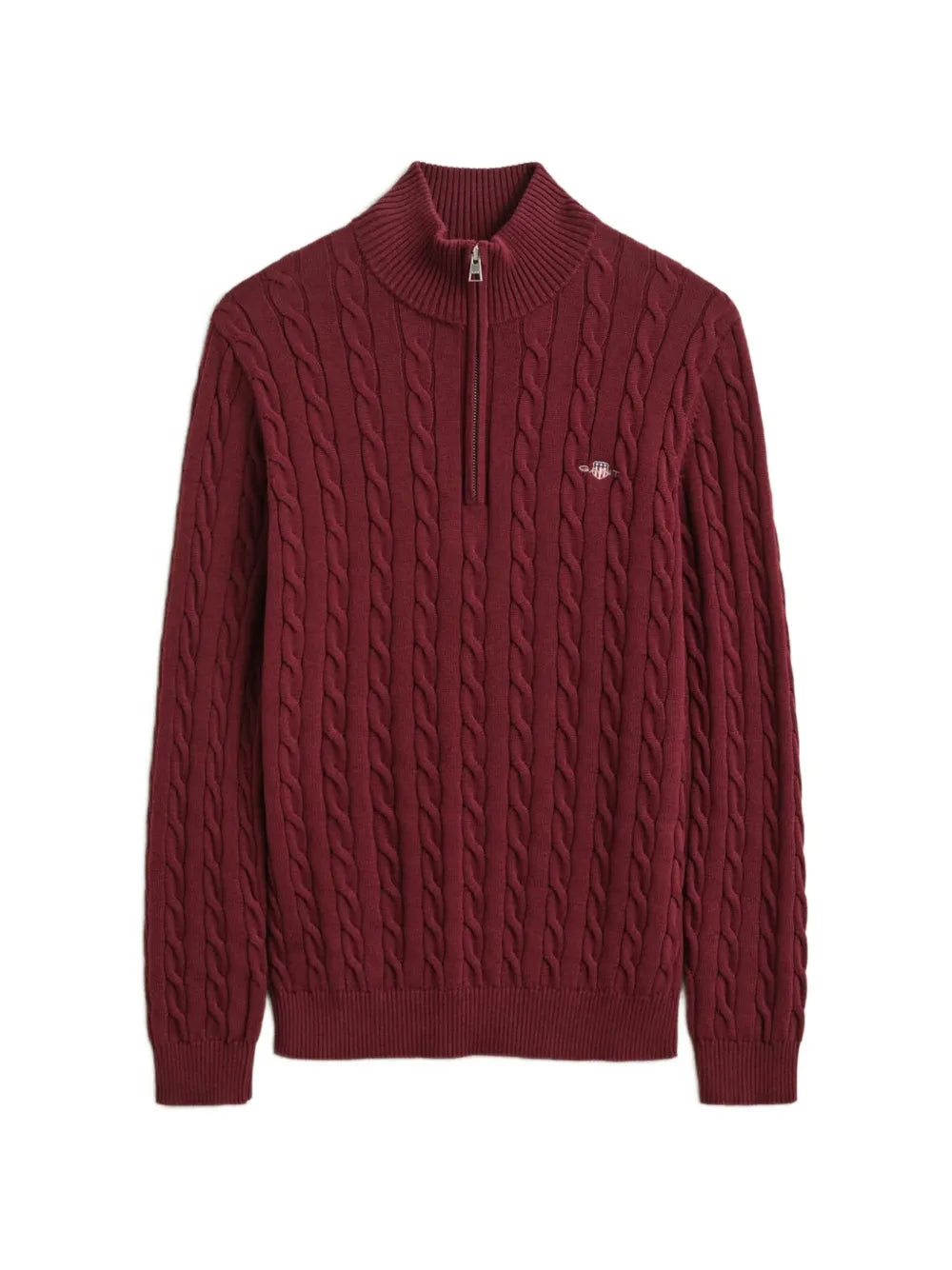 cable-knit half-zip sweater