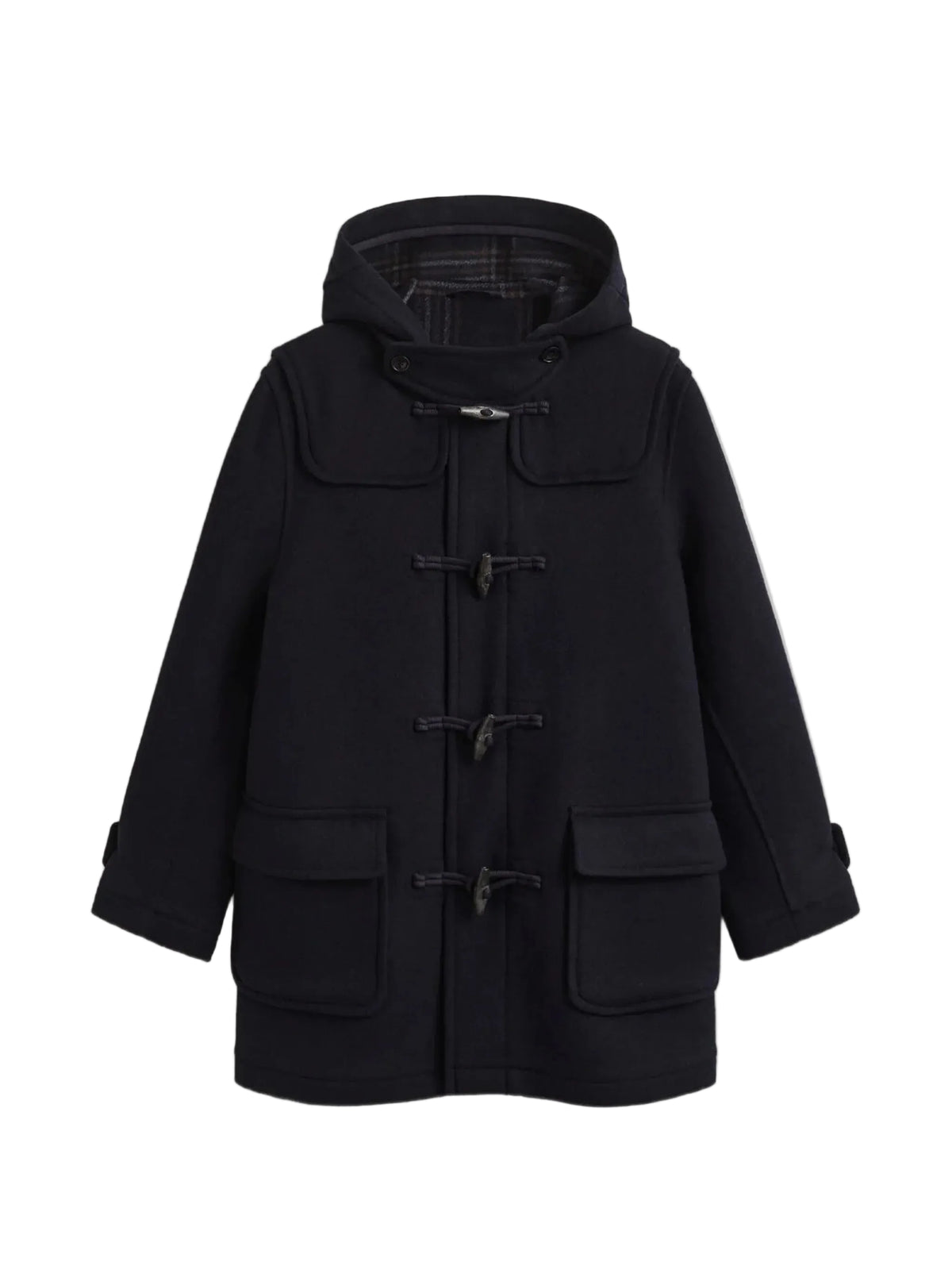 Hooded Toggle-Fastening Duffle Coat