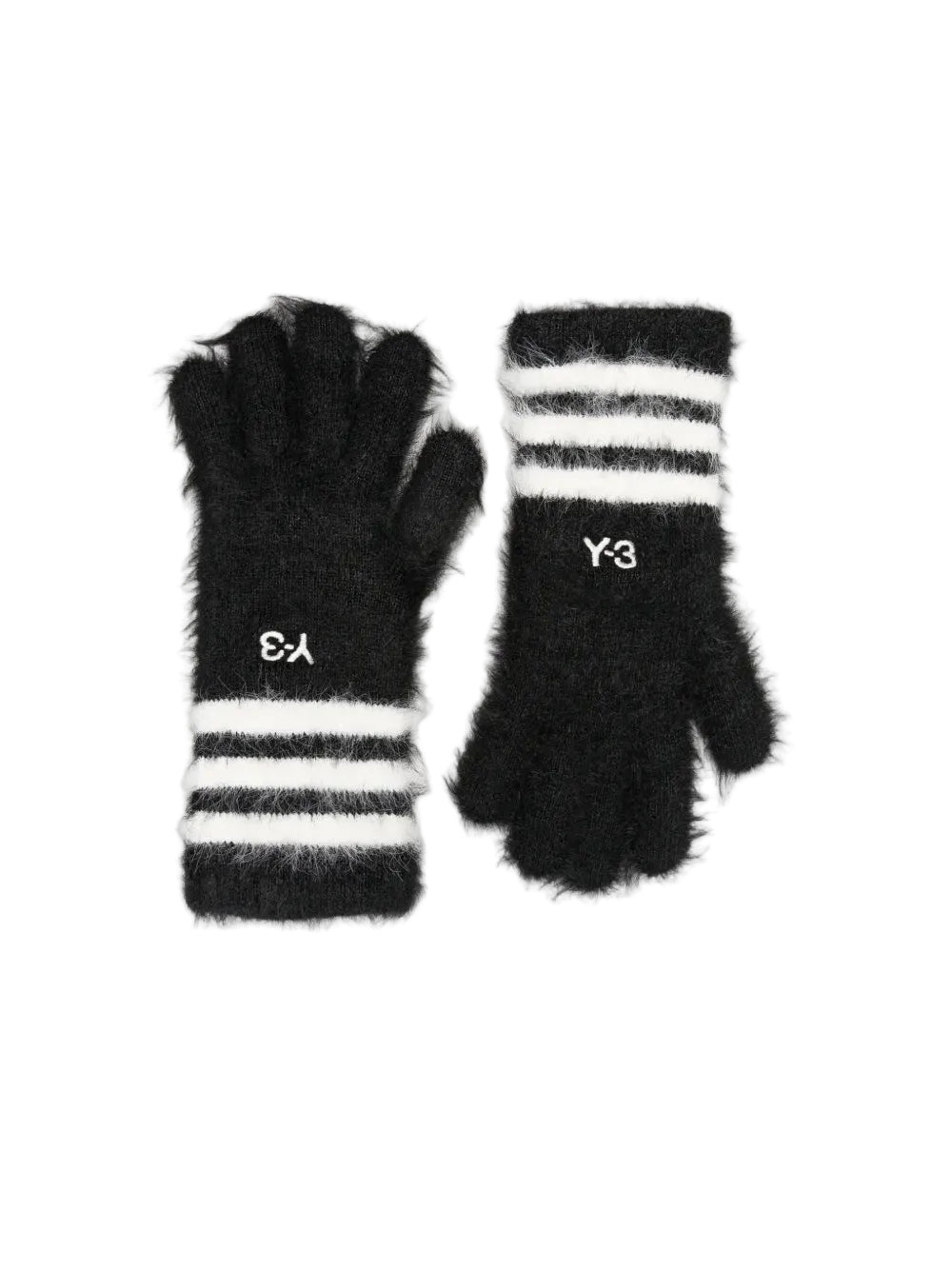 logo-embroidered brushed-effect gloves