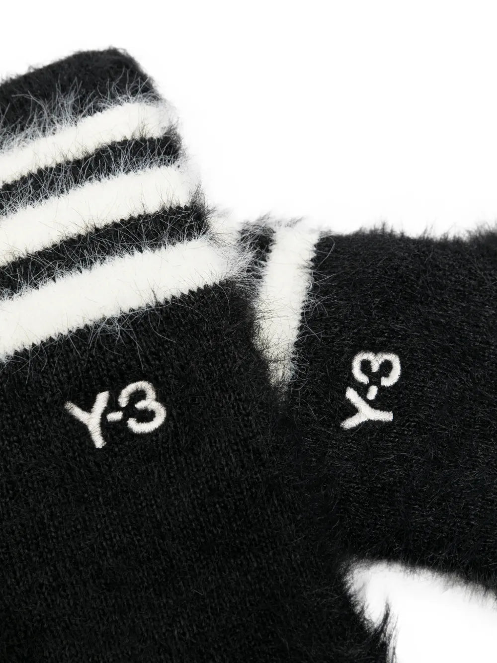 logo-embroidered brushed-effect gloves
