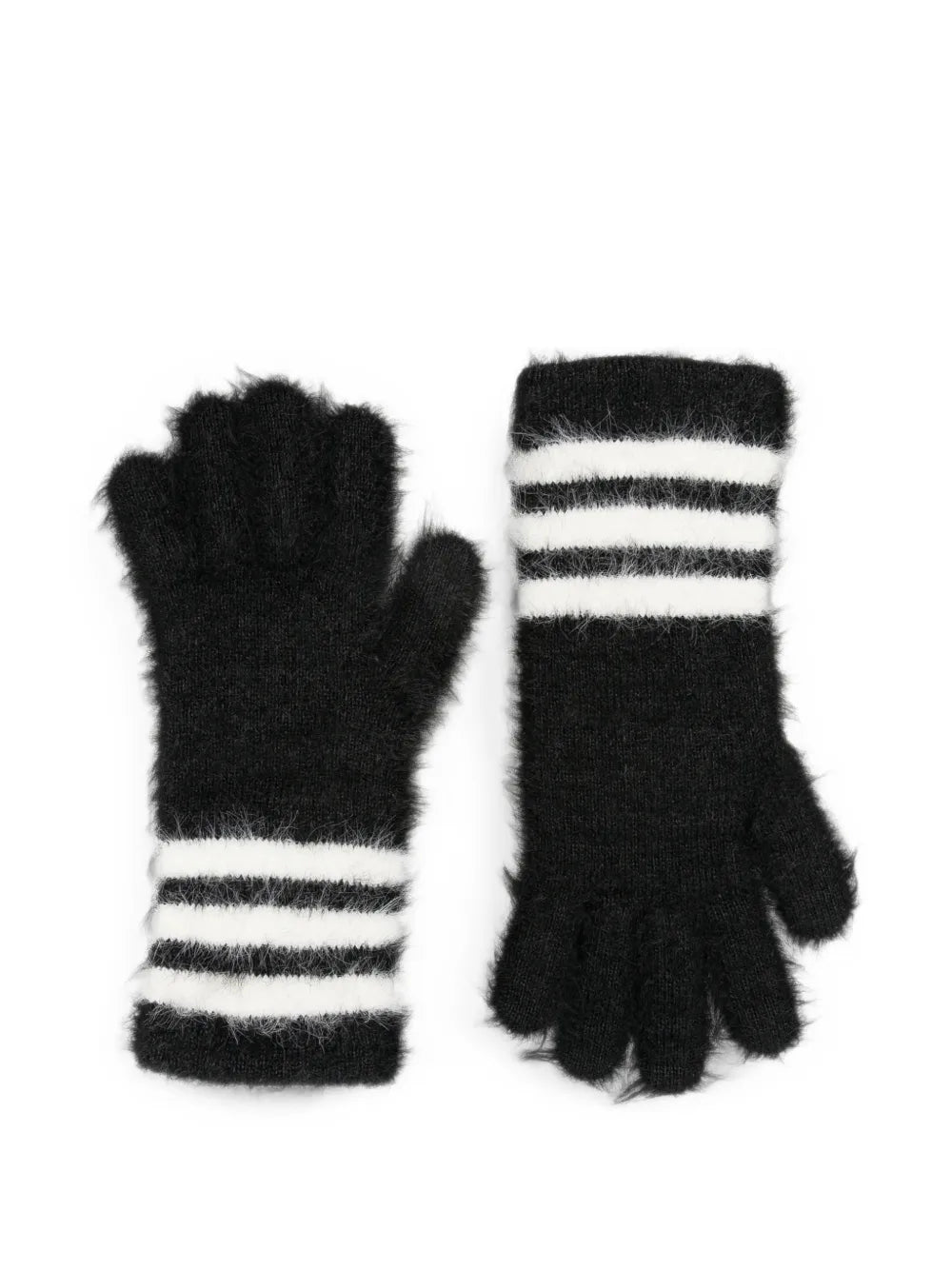logo-embroidered brushed-effect gloves