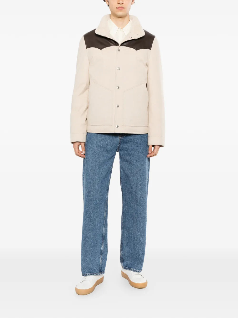 contrast-collar padded jacket 