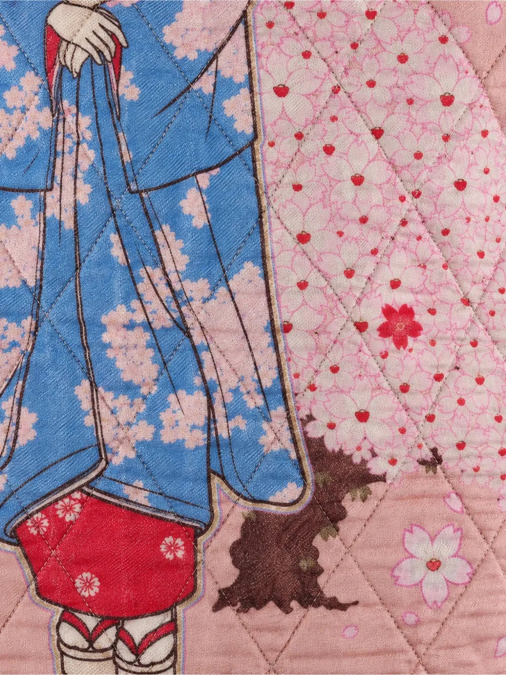 Quilted Graphic-Print Jacket