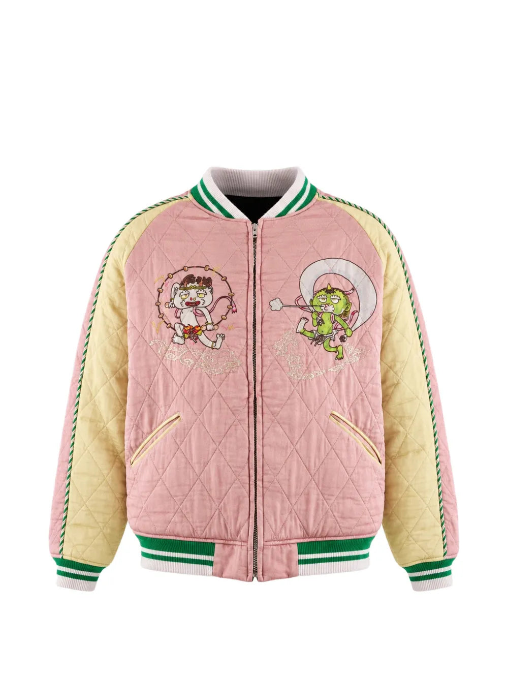 Quilted Graphic-Print Jacket