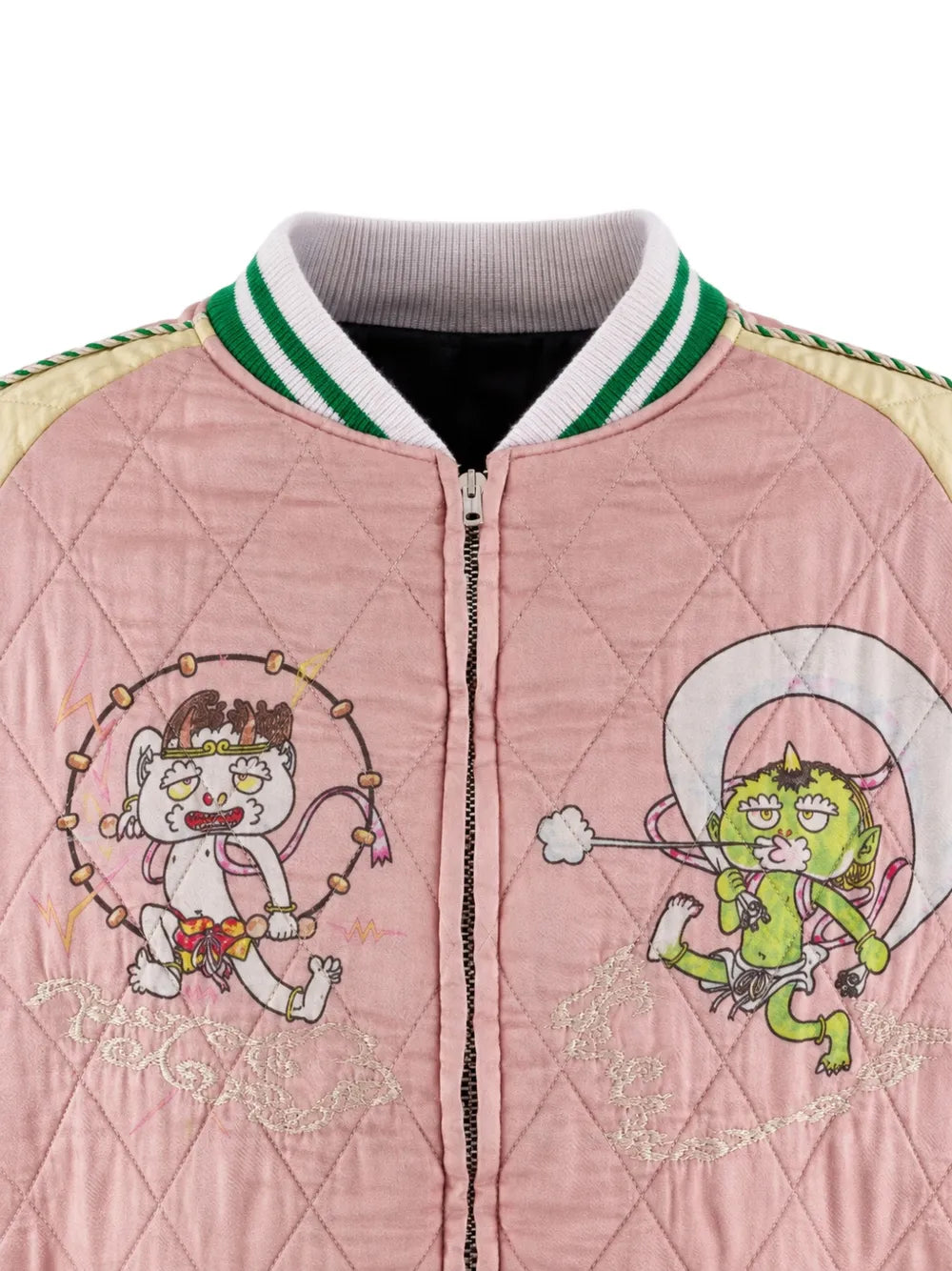 Quilted Graphic-Print Jacket
