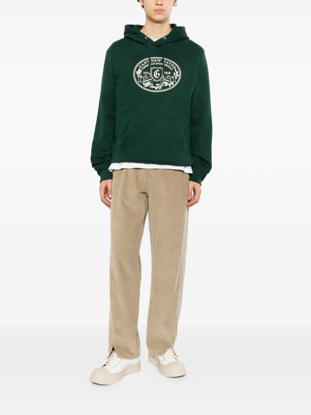 graphic-embroidered hoodie