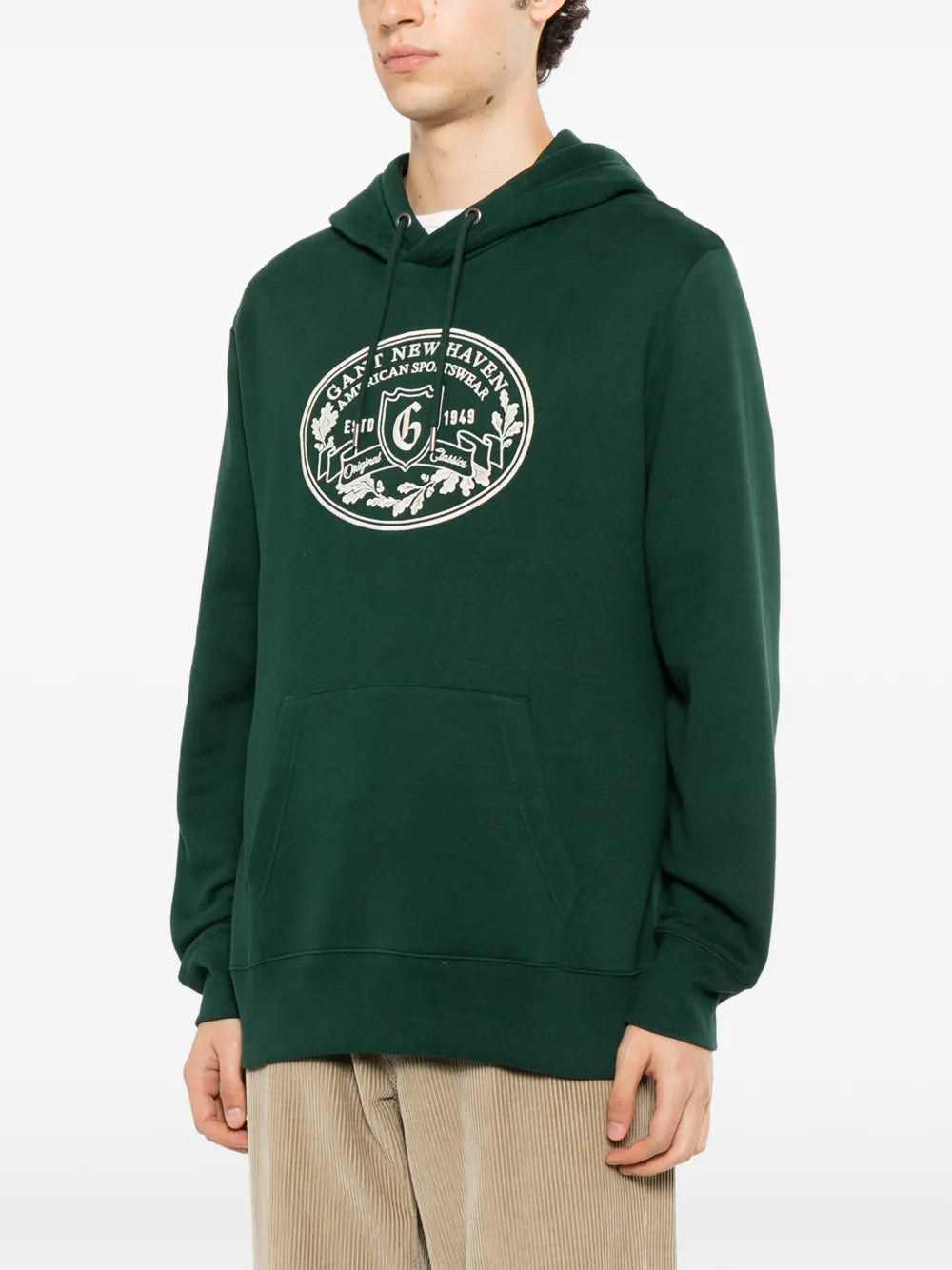 graphic-embroidered hoodie
