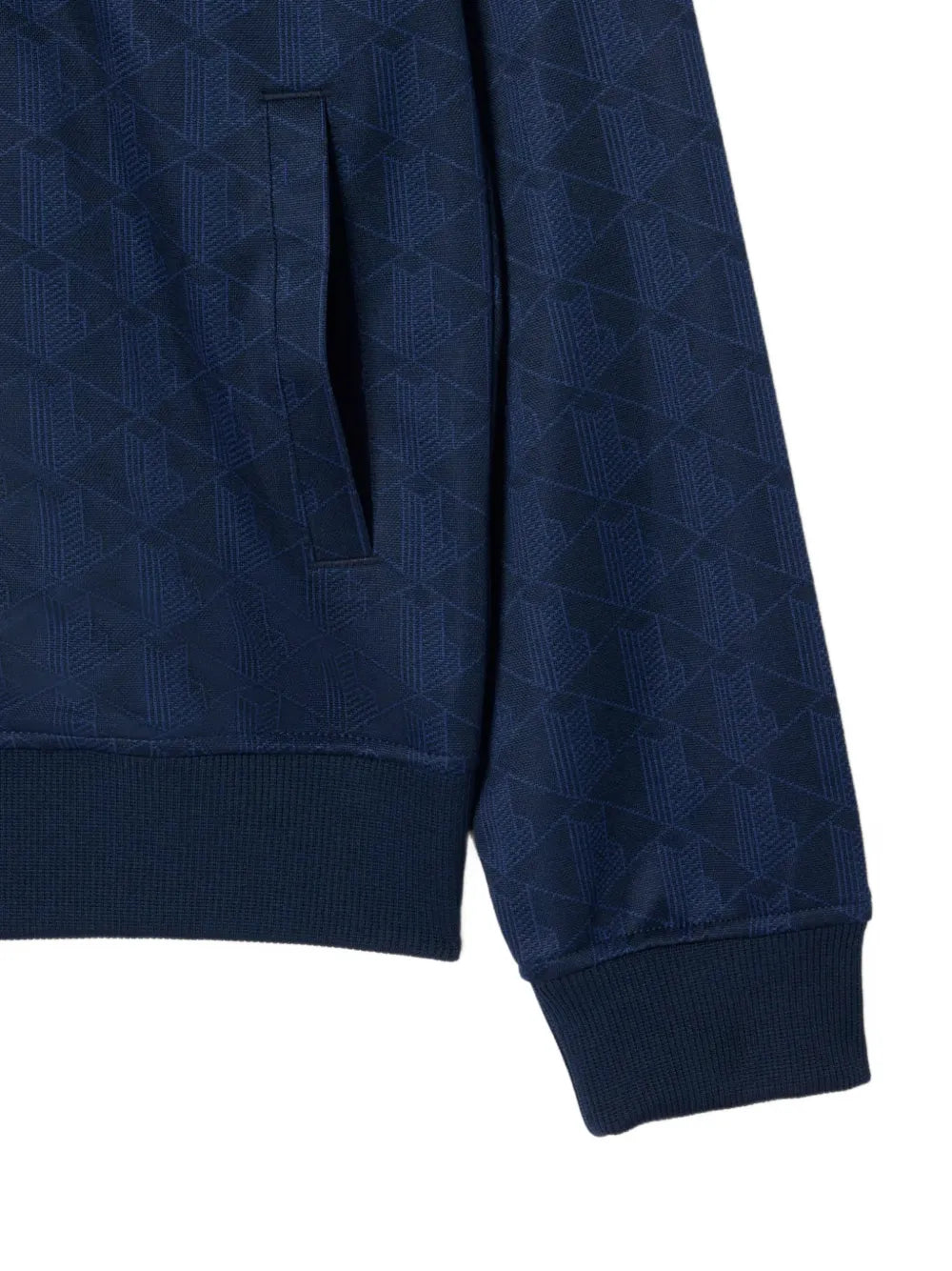 monogram-print zip-up sweater