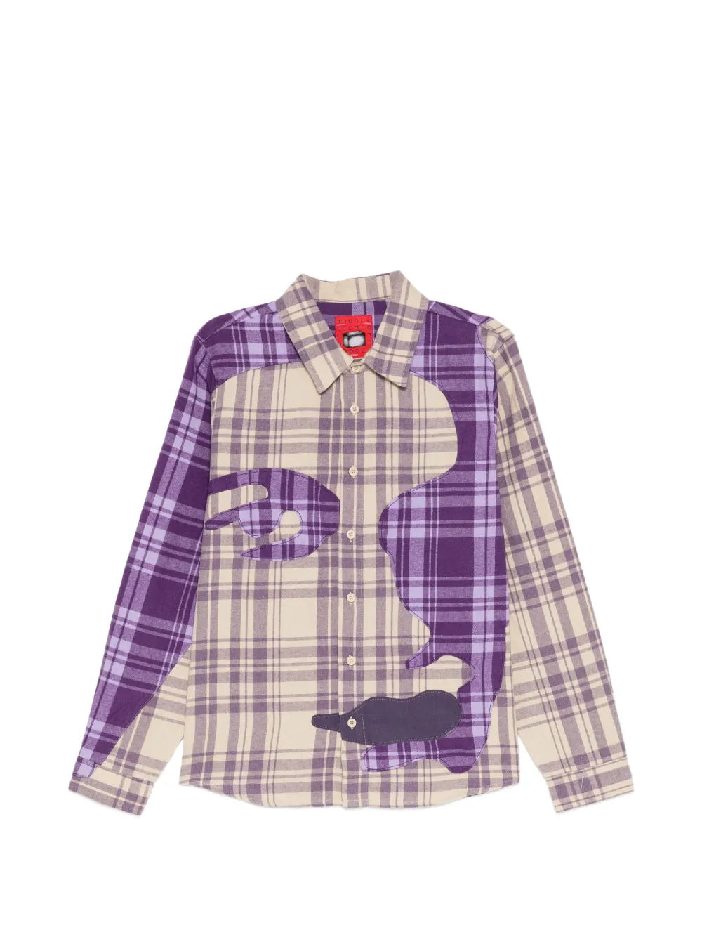 Check-Pattern Patchwork Shirt