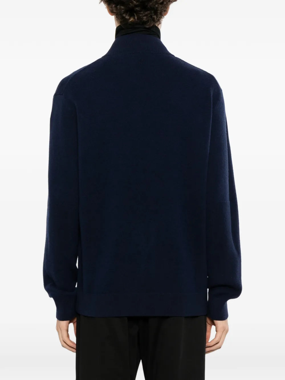 zip-up knitted sweater
