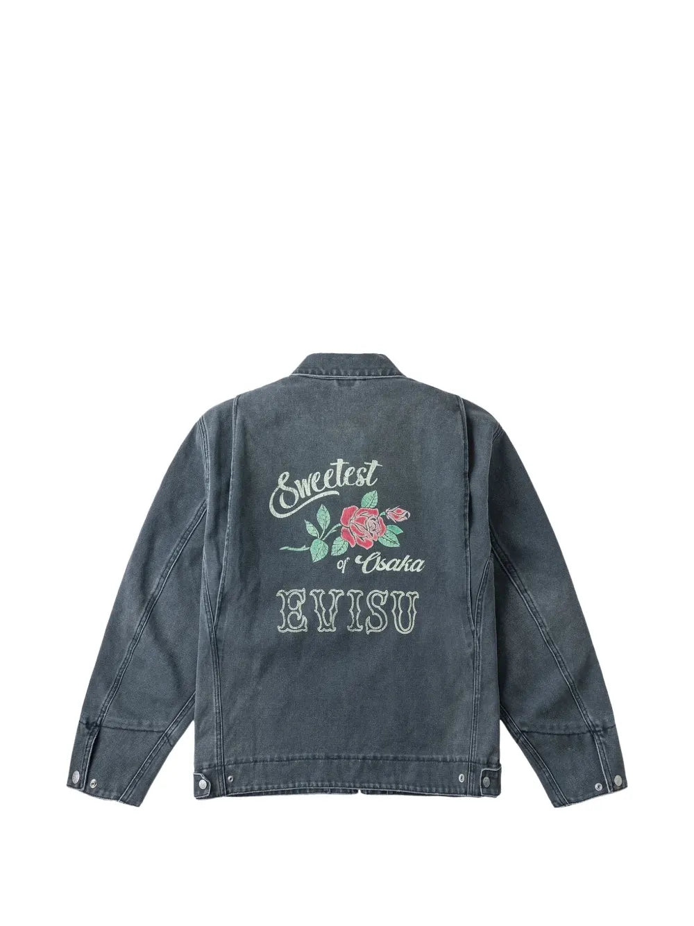 Seagull-print rose-embroidered jacket
