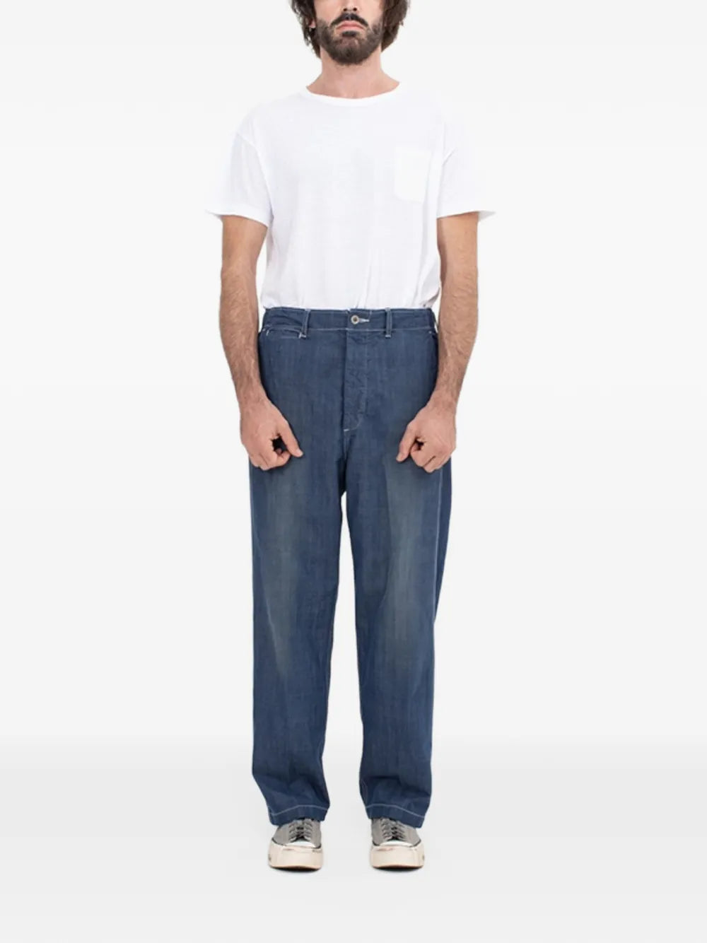 Walker buckle-strap chino trousers