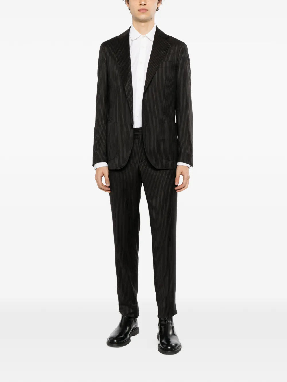 pinstripe-pattern suit