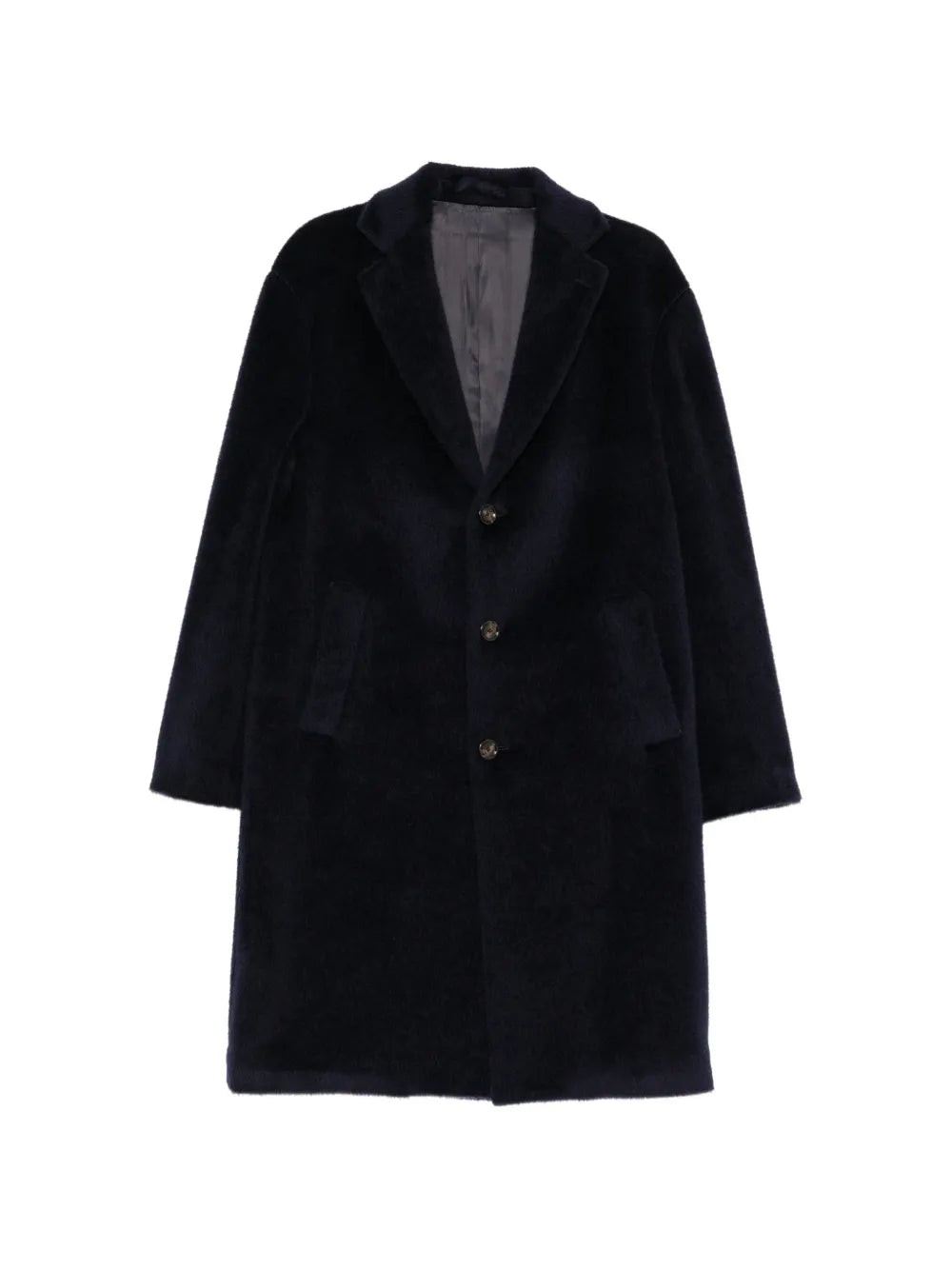 brushed single-breasted coat