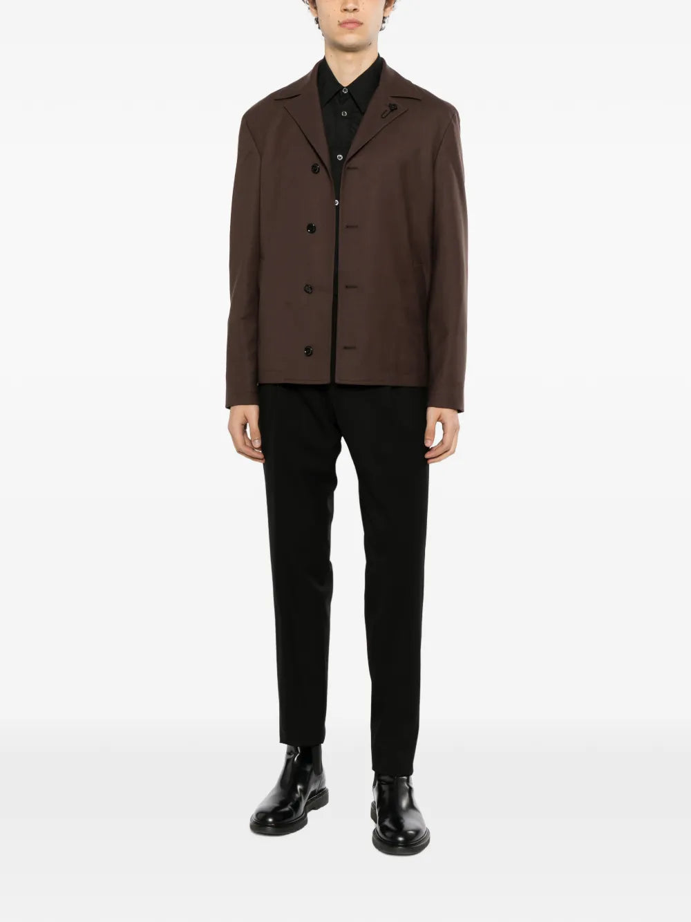 notched-lapels single-breasted jacket