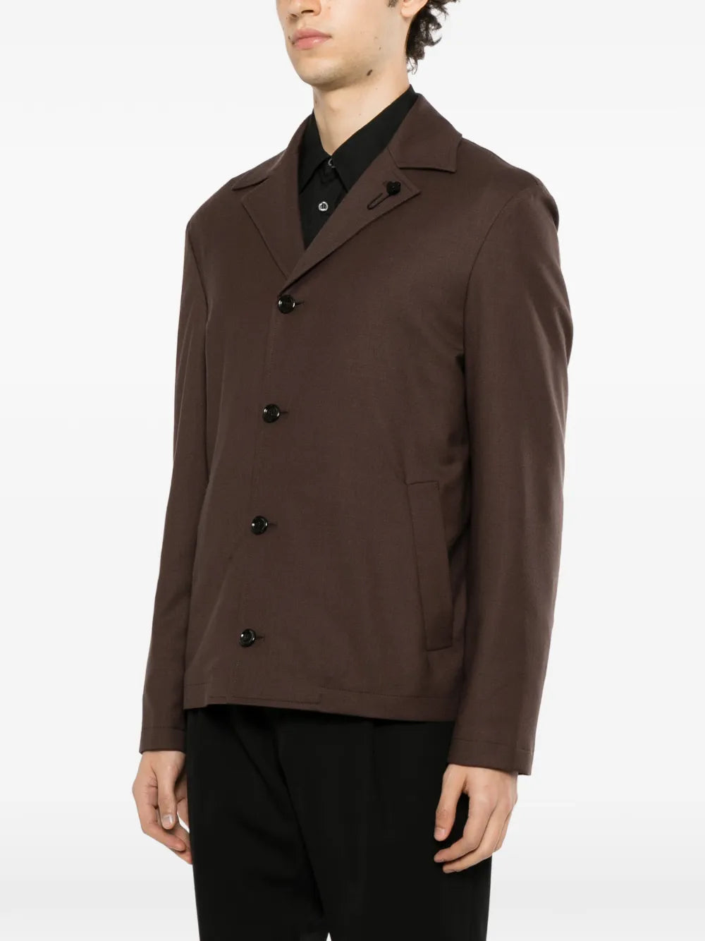 notched-lapels single-breasted jacket