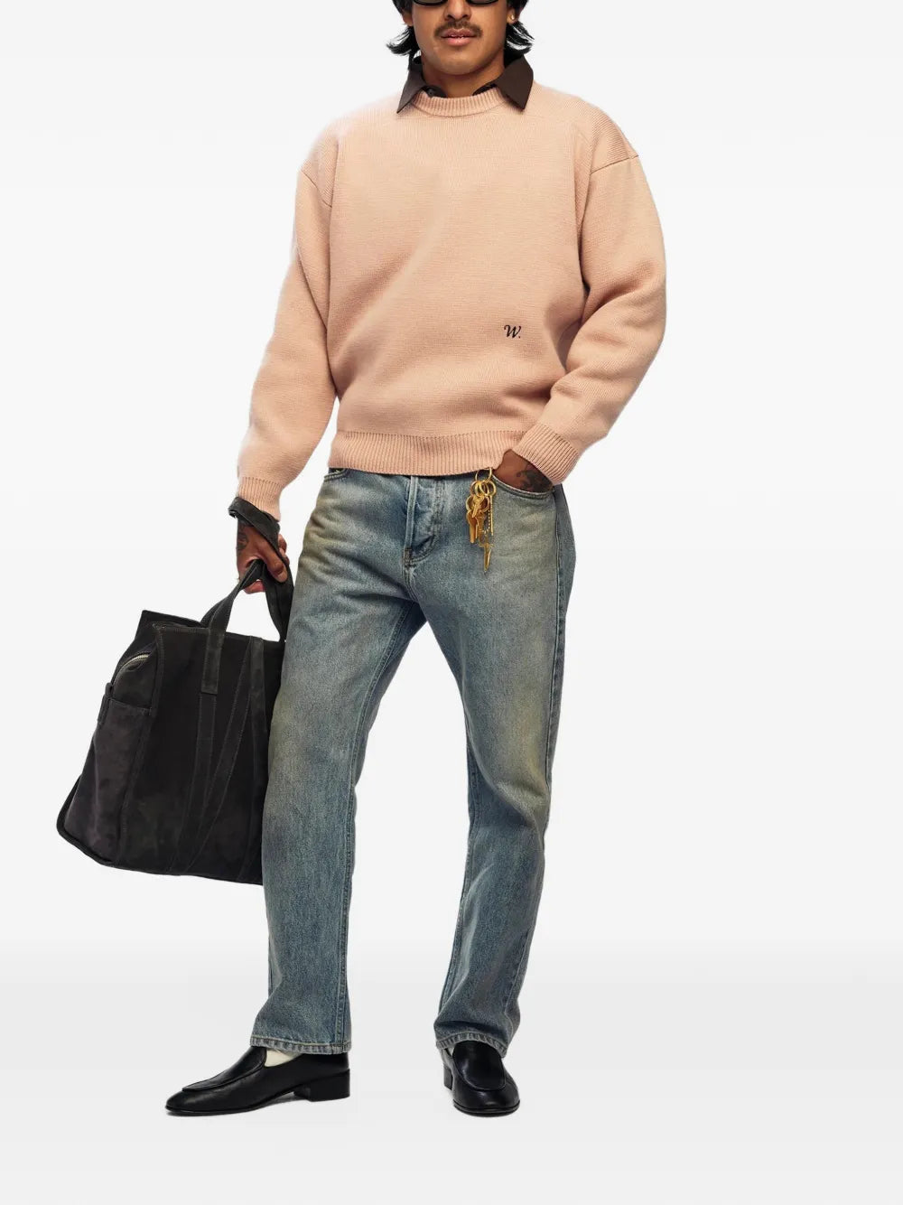 logo-embroidered wool sweater