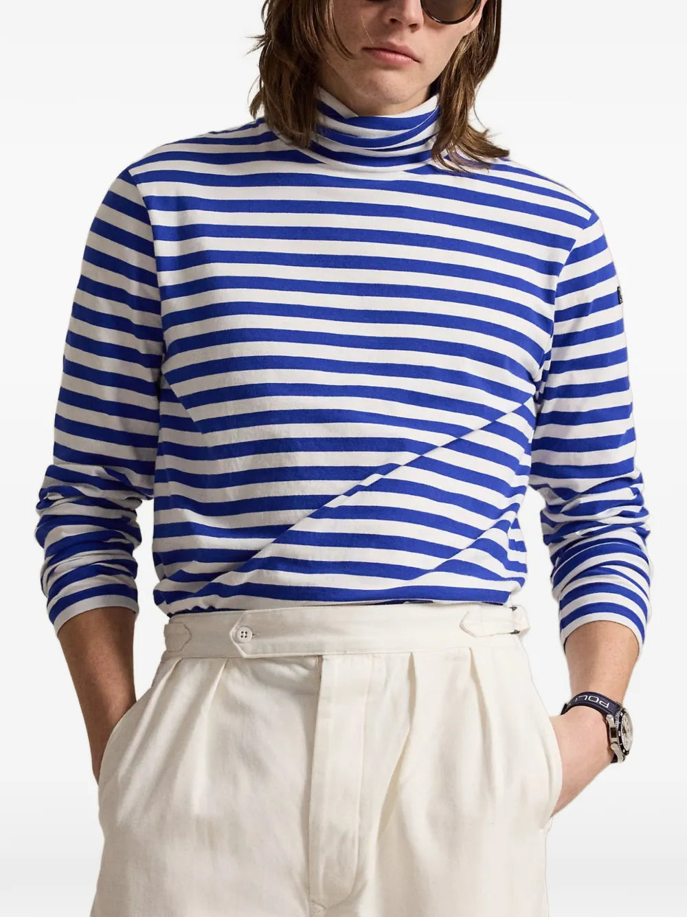 Classic Fit striped rollneck pullover