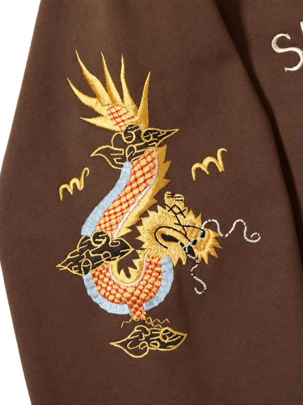embroidered long-sleeve hoodie