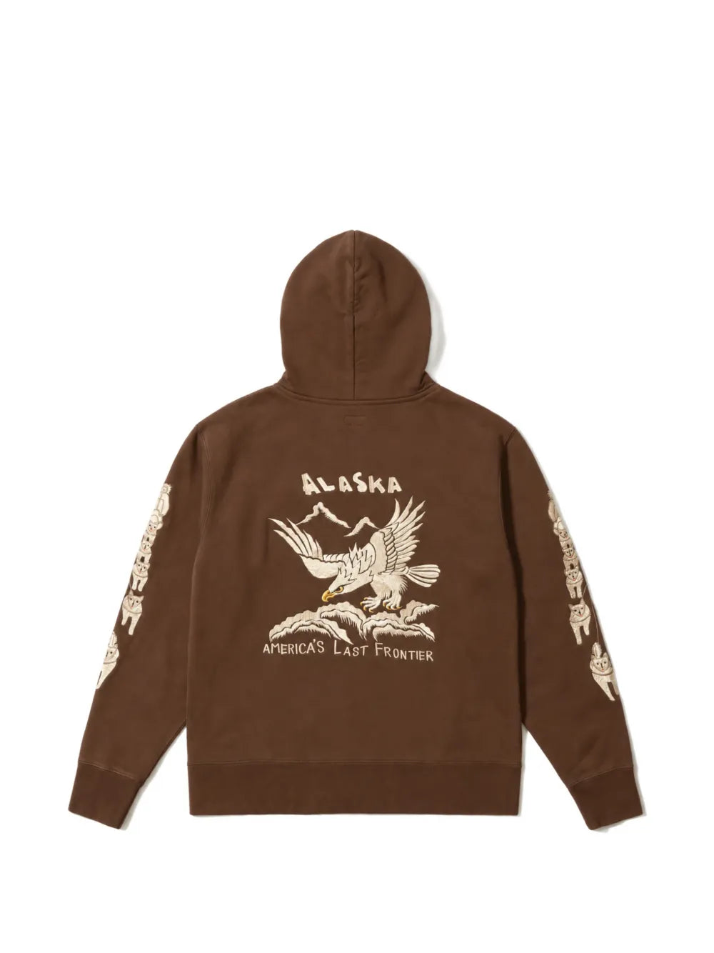 embroidered zip-up hoodie