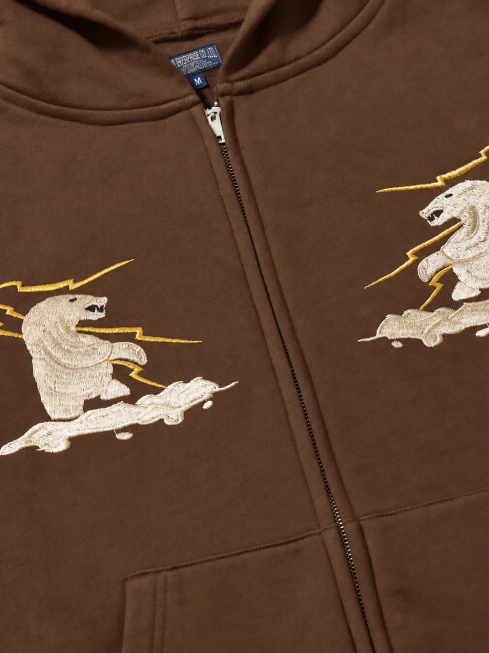 embroidered zip-up hoodie