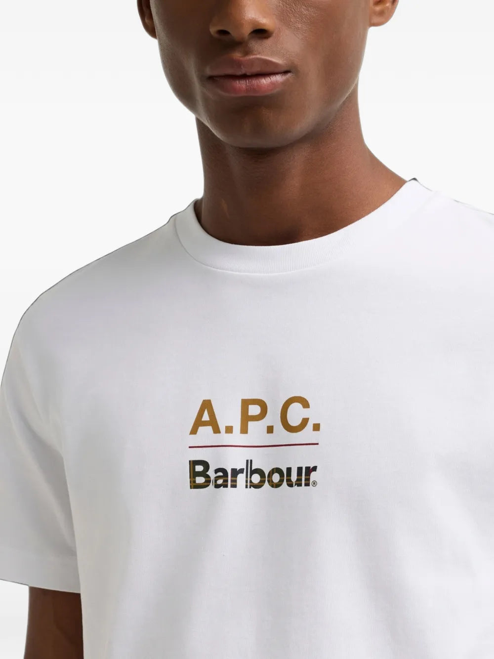 x A.P.C. logo-print cotton T-shirt