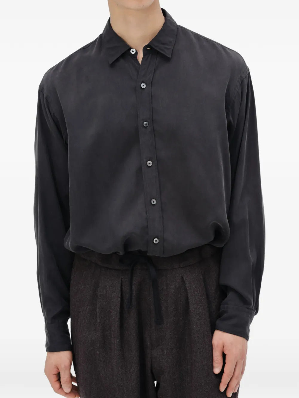 Easy pleated drawstring trousers