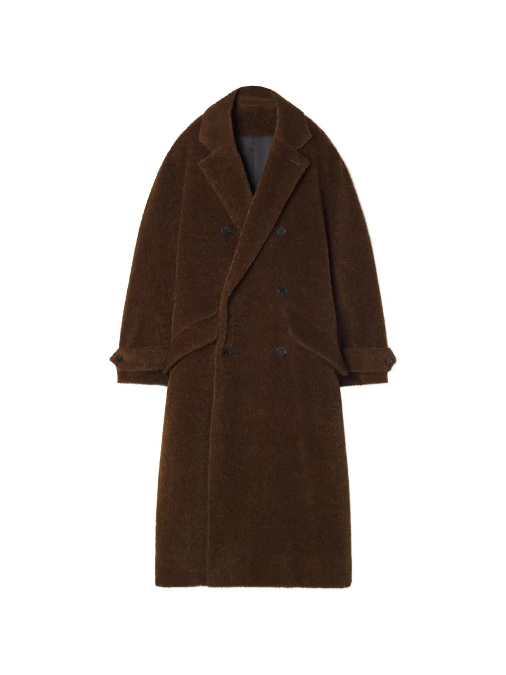 loose-fit trench coat in alpaca wool