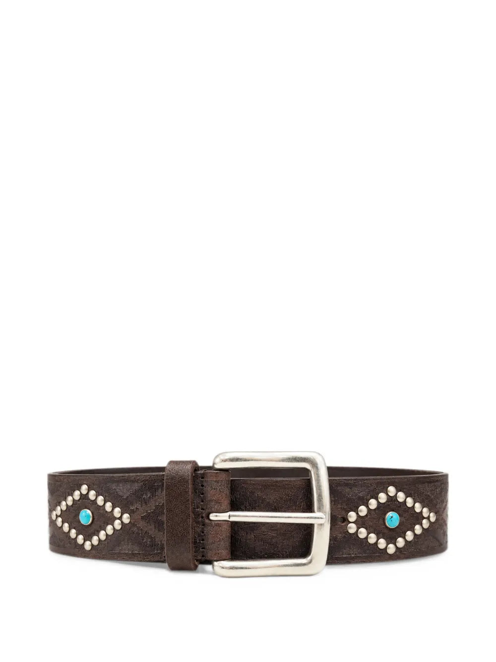 studded embossed-leather belt
