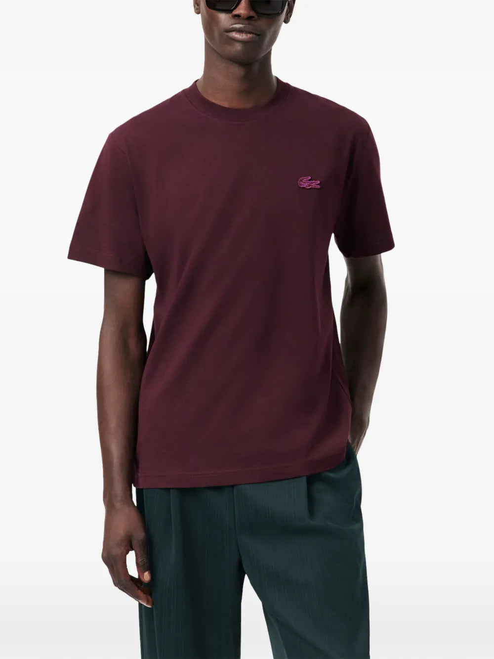 metallic crocodile jersey T-shirt