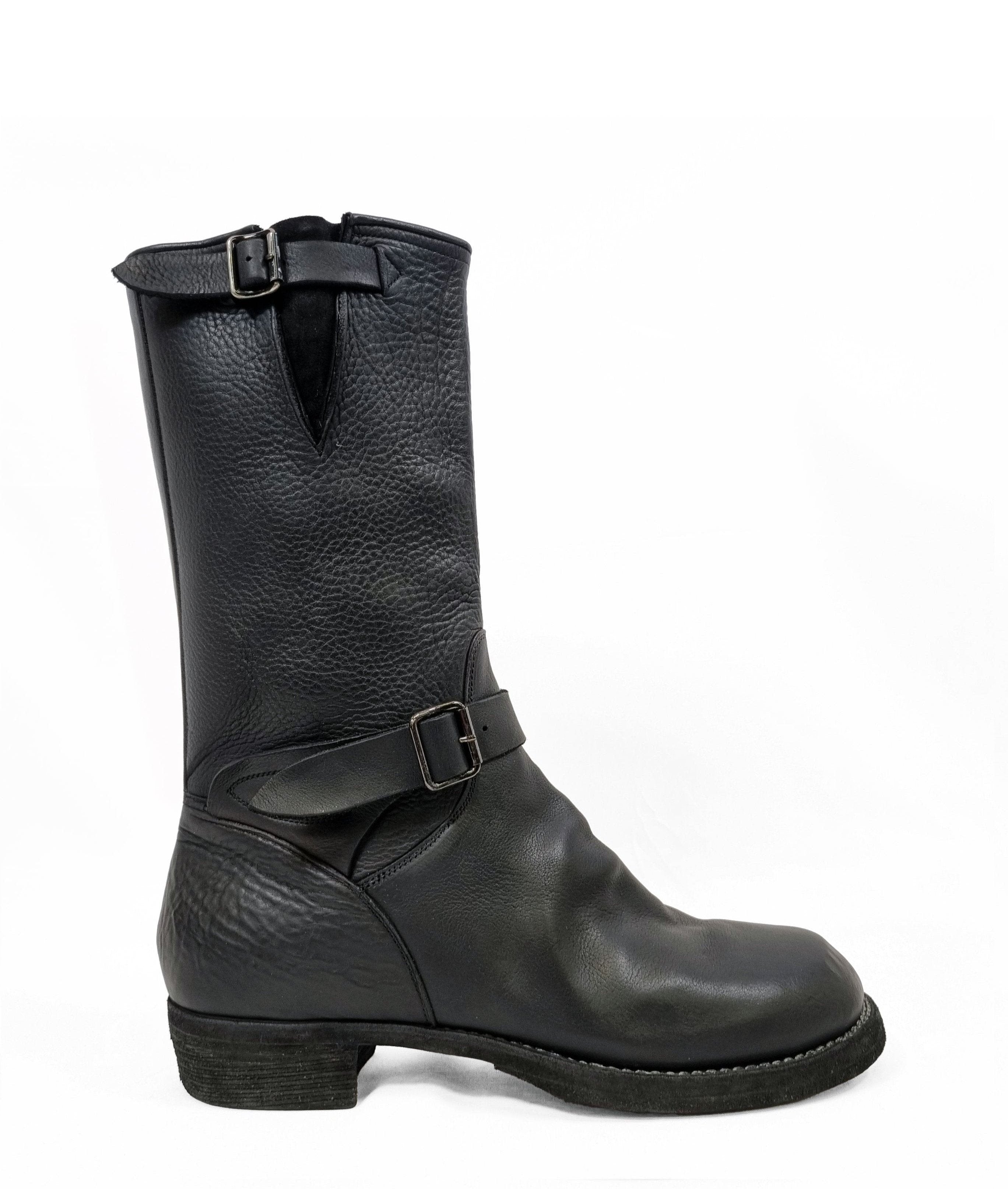 x TAKAHIROMIYASHITATheSoloist Black Leather Boots