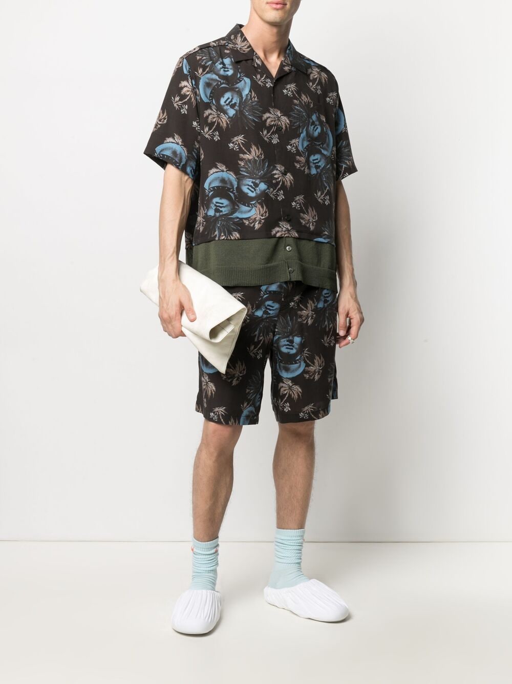 Rose-Print Bermuda Shorts