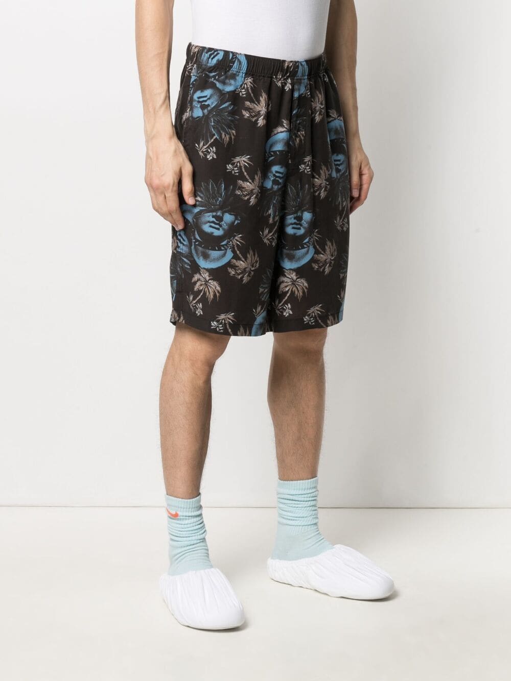 Rose-Print Bermuda Shorts