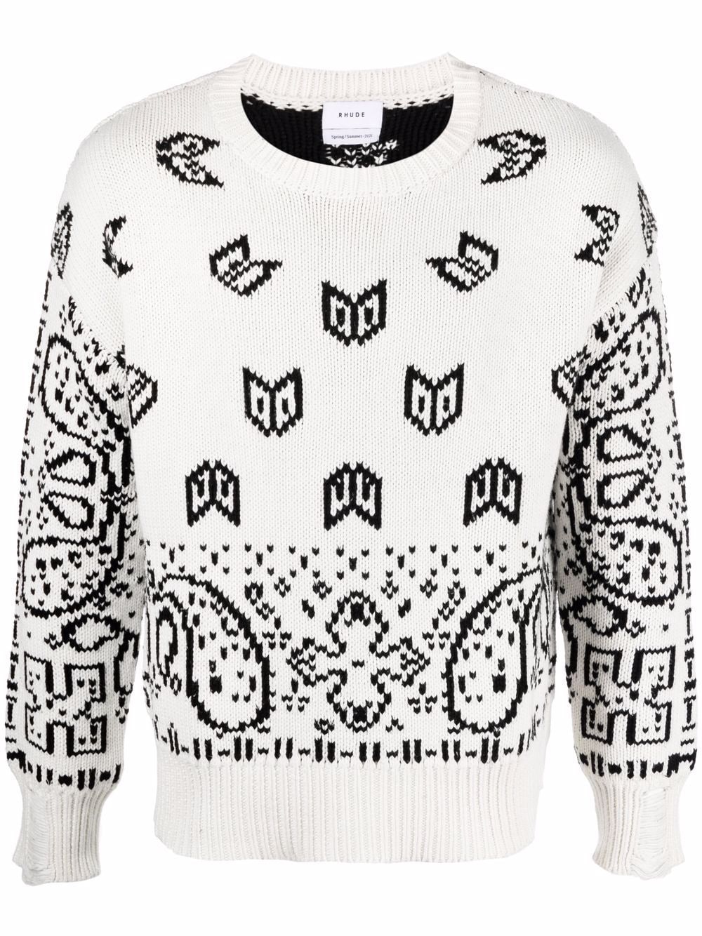 Paisley-Print Cotton Jumper