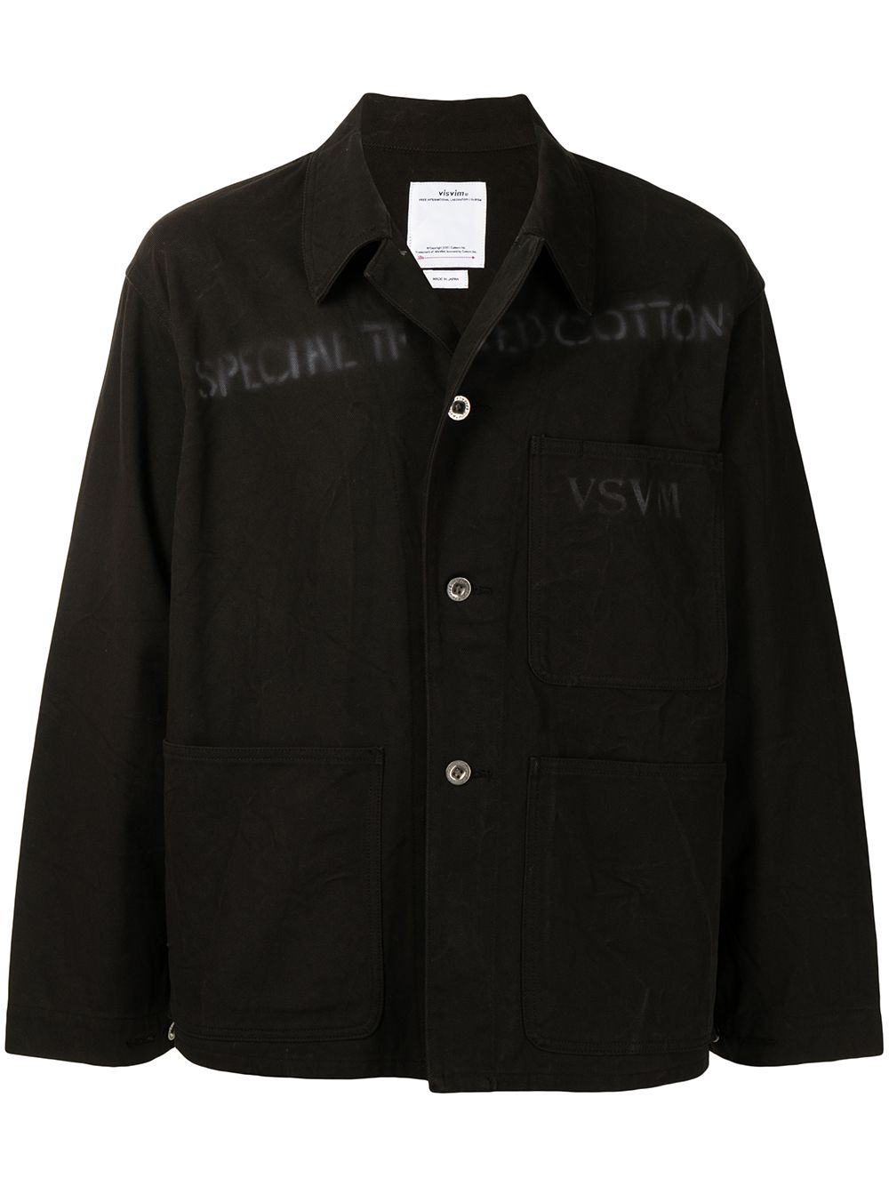 Logo-Print Crinkle-Effect Shirt Jacket