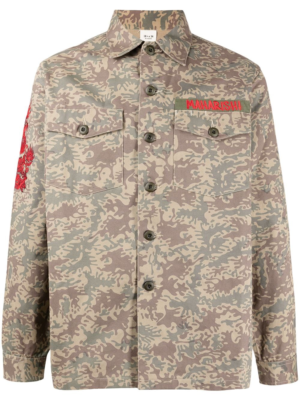 Camo Dragon Embroidered Shirt