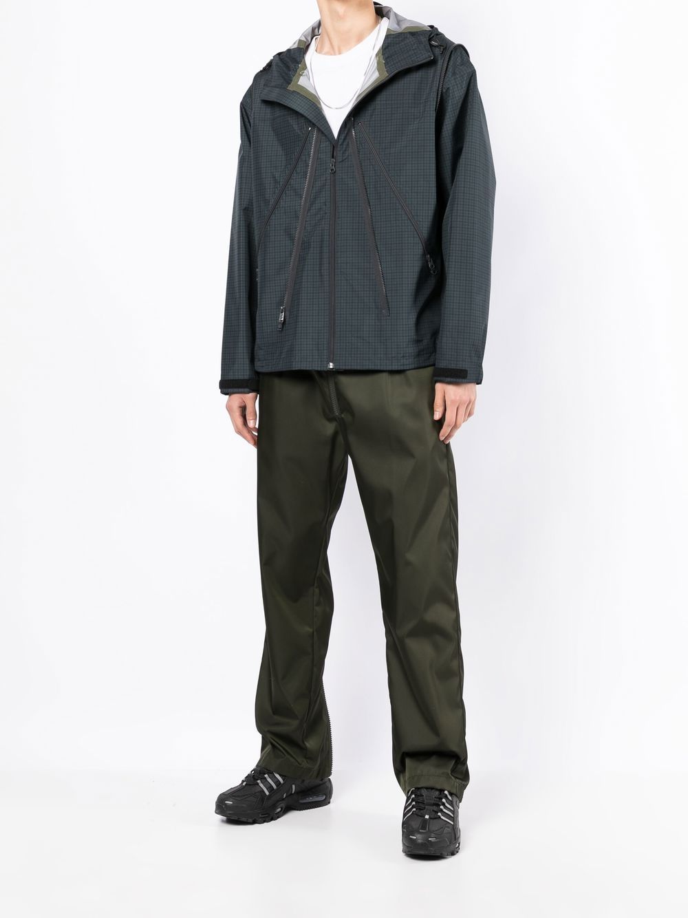 Check-Pattern Zip-Fastening Jacket