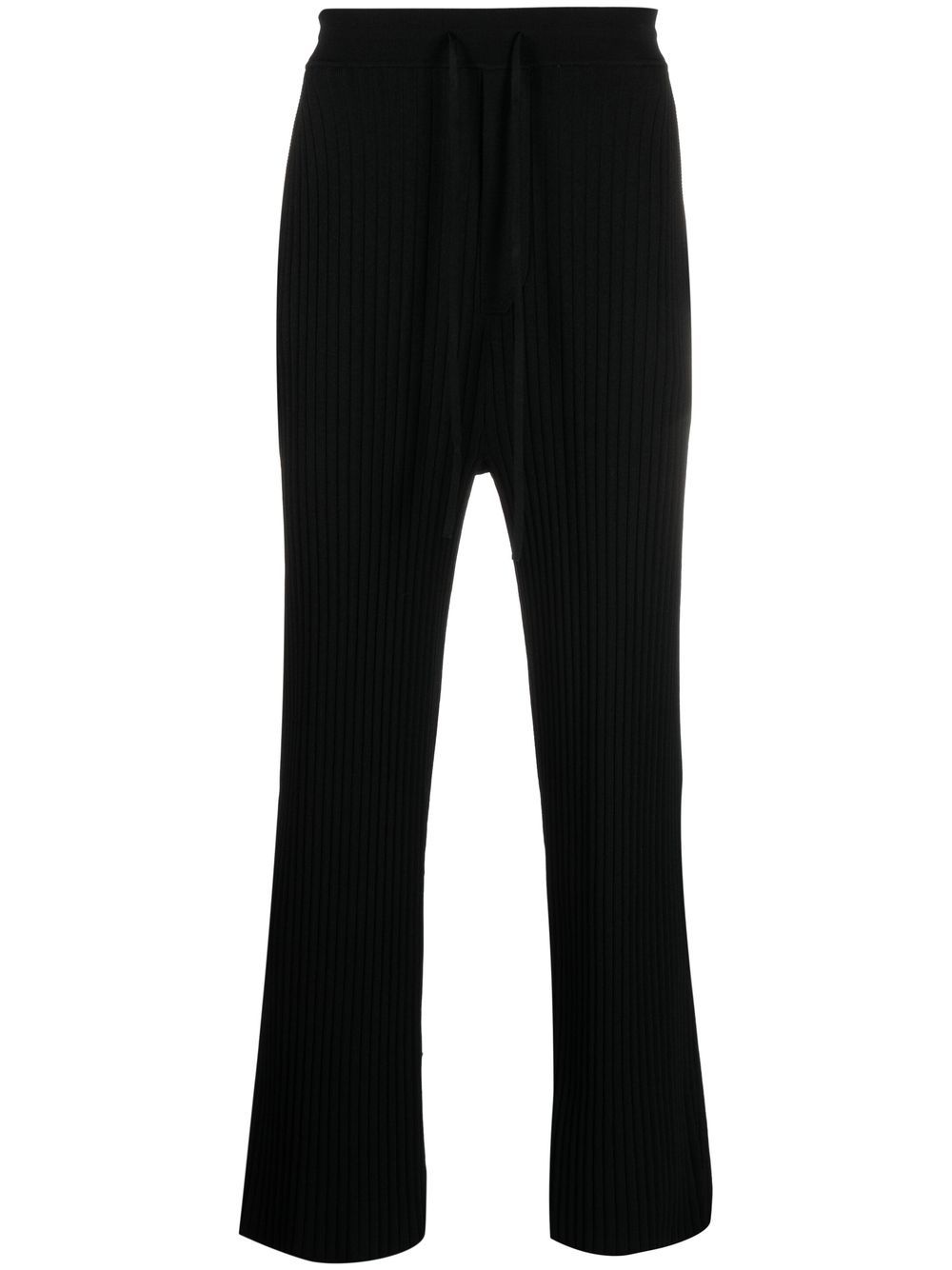 Ribbed-Knit Straight-Leg Trousers