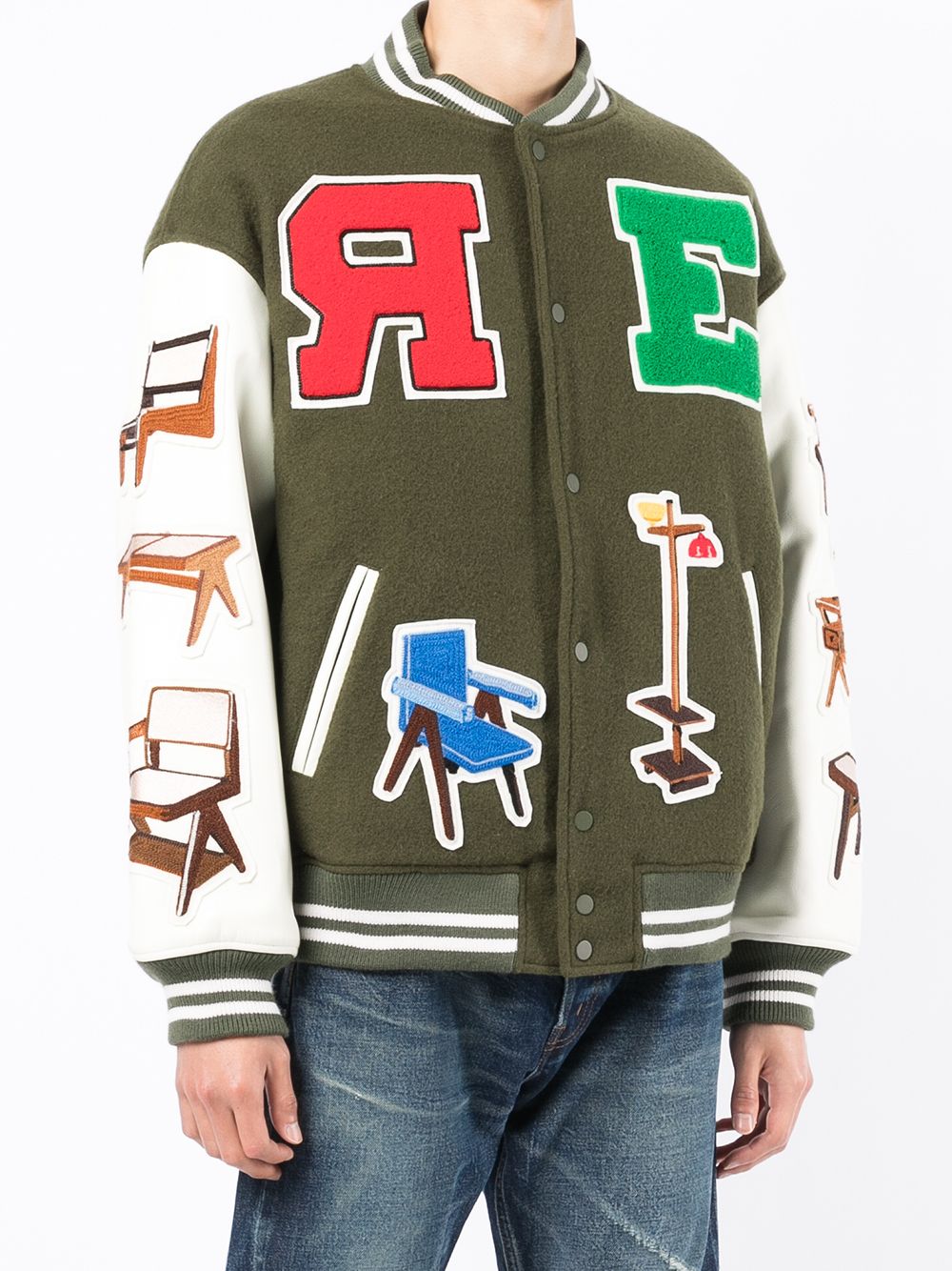 Patch-Detail Bomber Jacket