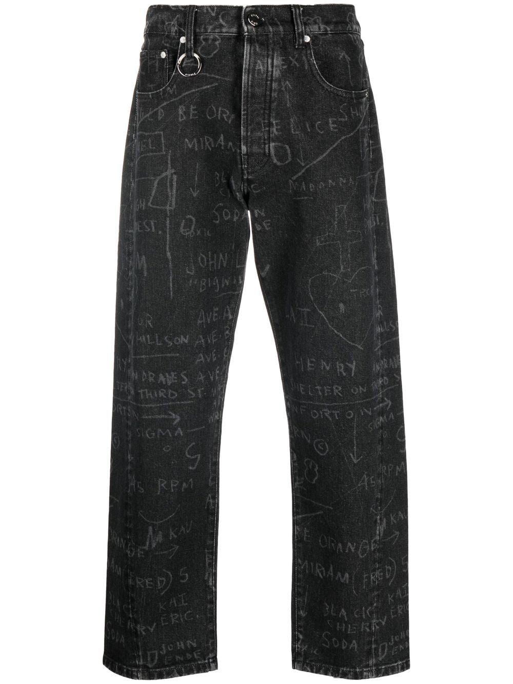 Corner Sketch-Style-Print Jeans